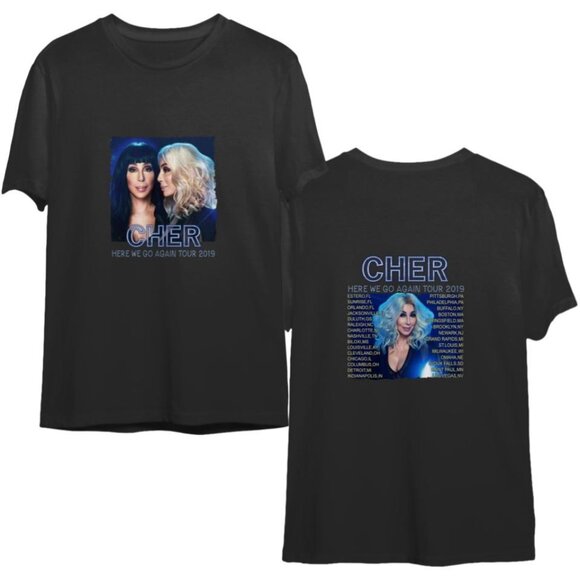 Cher Here We Go Again Tour T-Shirt 2 Sided Pop Diva Music Concert Fan Gift 138 - Picture 1 of 6